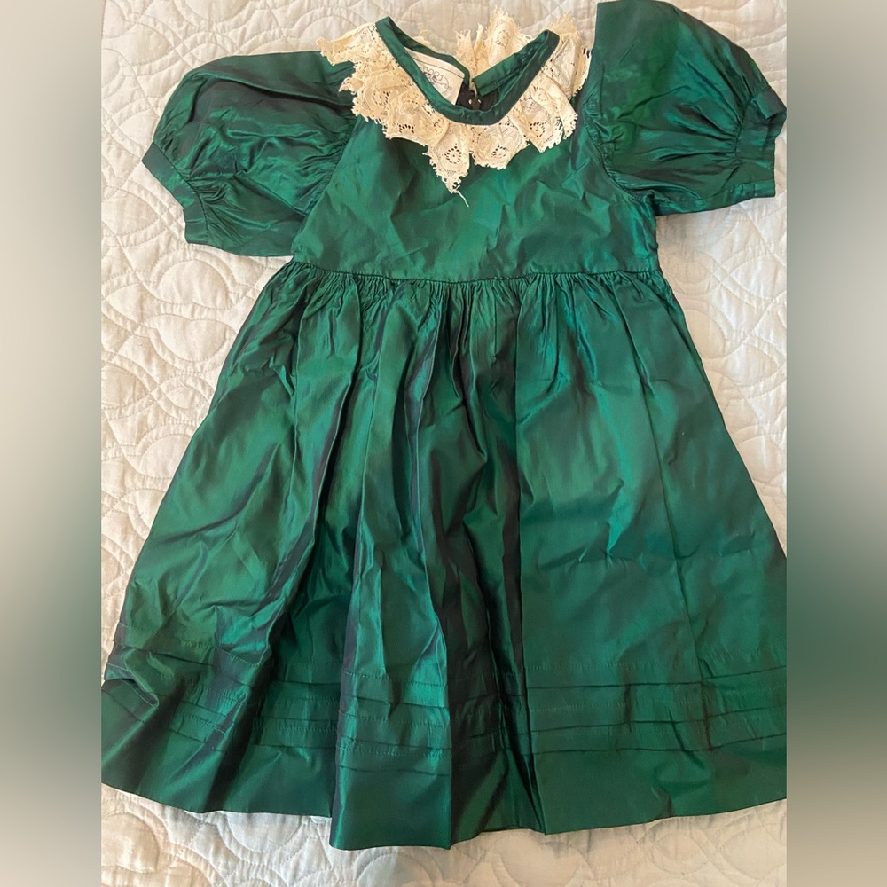 Vintage Emerald Green dress girls size 4